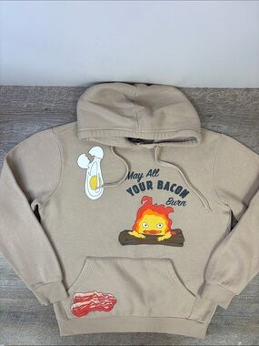 Studio Ghibli Howl’s Moving Castle Calcifer “May All Your Bacon Burn” Hoodie